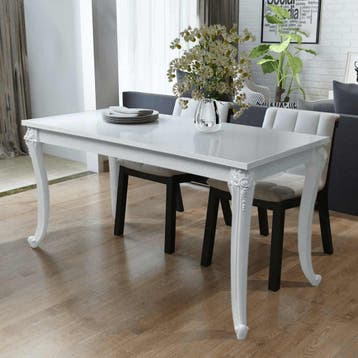 vidaXL Eettafel 116x66x76 cm hoogglans wit, Huis en Inrichting, Verzenden, Nieuw