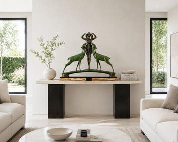 R. LOYSE - 1930 - sculptuur, Élégant groupe Art Déco