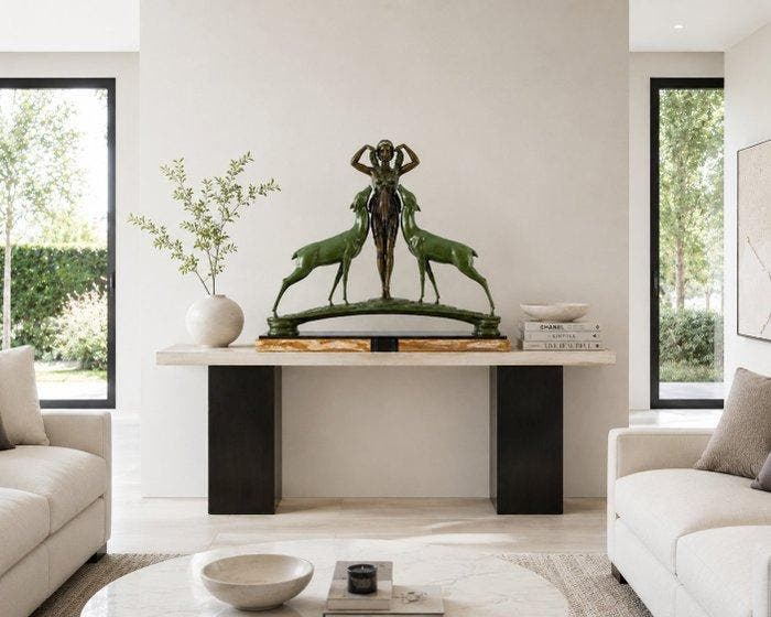 R. LOYSE - 1930 - sculptuur, Élégant groupe Art Déco, Antiquités & Art, Art | Objets design