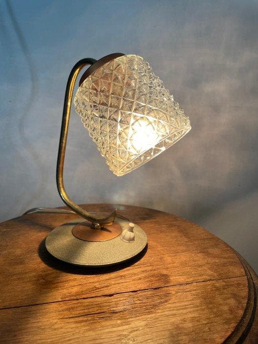 Kamenický Šenov - Bureaulamp - Glas, Messing - Mid-Century, Antiek en Kunst, Curiosa en Brocante