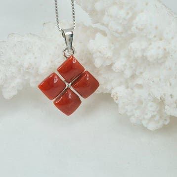 Koraal - Zilver, Zonder reservering - Ketting met hanger -