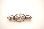 Broche - 19.2 kt. Geel goud - Saffier en diamanten, Handtassen en Accessoires