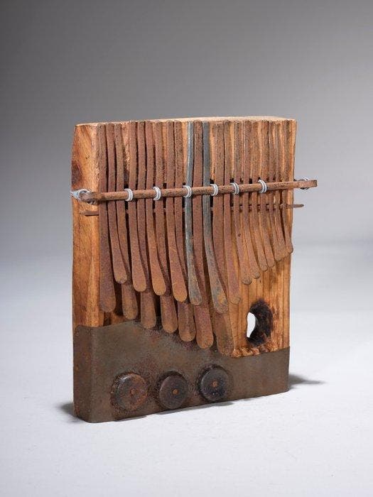 21-sleutel lamellfoon / sanza – Mali – Hout en ijzer – late, Antiquités & Art, Art | Art non-occidental