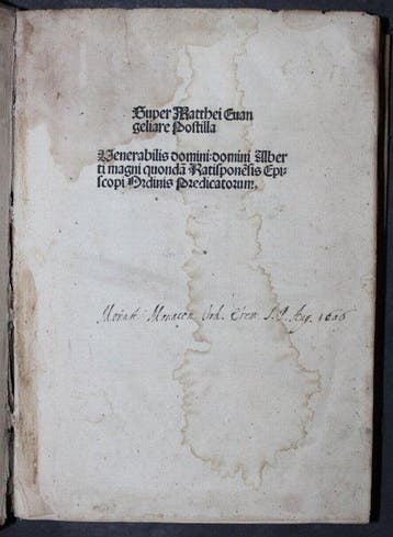 Albertus Magnus - Postinkunabel, Prima Et Secunda Partes