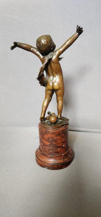 Julius Paul Schmidt - sculptuur, Bronzefigur Junge beim