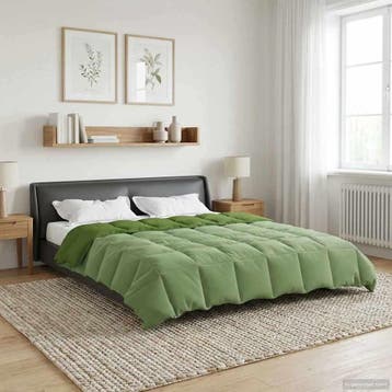 vidaXL Volledig Jaar Dekbed 240 x 260 cm 4 seizoenen Groen, Verzenden, Nieuw