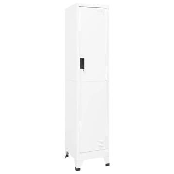 vidaXL Lockerkast 38x45x180 cm staal wit, Verzenden, Nieuw