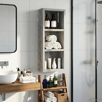 vidaXL Badkamer wandkast Grijze Sonoma 20 x 10 x 50 cm, Verzenden