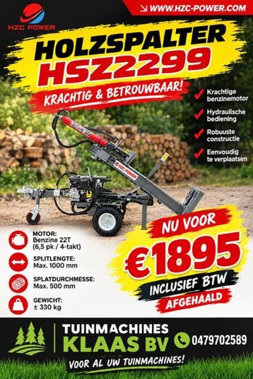stuntprijs 22ton houtkliever benzine topmachine, Ophalen