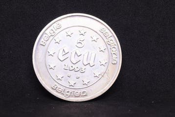 België. 5 Ecu 1993 - Presidência Belga do Conselho da UE