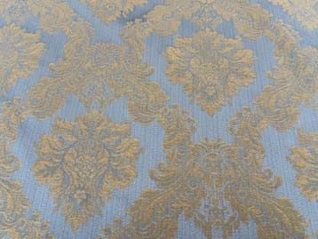 Damastweefsel in hemelsblauw en goud 300x280 cm –, Antiek en Kunst