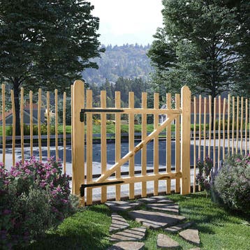 vidaXL Poort enkel 100x100 cm hazelaarhout, Tuin en Terras, Verzenden, Nieuw