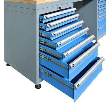 Complete Werkbank met laden kasten opberg kast dubbelwandig, Ophalen of Verzenden, Nieuw