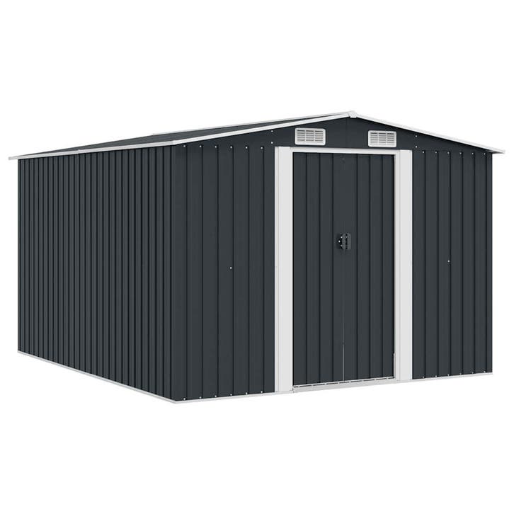 vidaXL Tuinschuur 257x298x178 cm metaal antracietkleurig, Tuin en Terras, Tuinhuizen, Nieuw, Verzenden