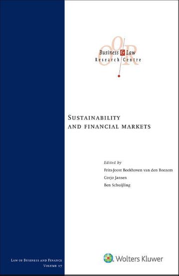 Sustainability and financial markets / Law of Business and, Livres, Verzenden, Wolters Kluwer Nederland B.V.
