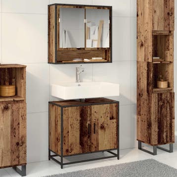 vidaXL Wastafel kabinet voor de badkamer Oud Hout 65 x 33 x, Verzenden, Nieuw