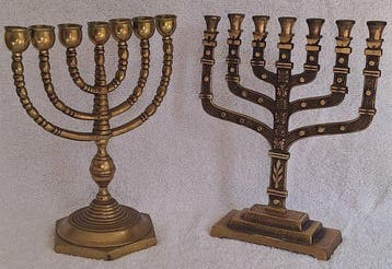 Chandelier (2) - Laiton - candélabre Menorah