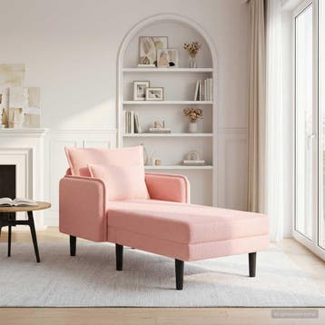 vidaXL Oversized chaise longue Roze Bouclé, Verzenden