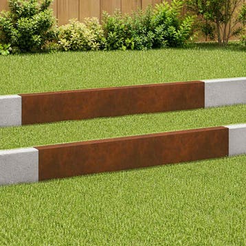 vidaXL Afdekprofiel voor tuinranden 2 st 100 x 5 x 15 cm, Verzenden