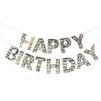 Gouden Happy Birthday Slinger 1,5m, Verzenden