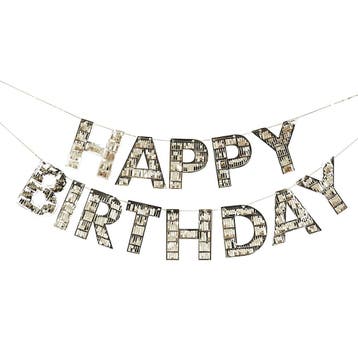 Gouden Happy Birthday Slinger 1,5m, Verzenden, Nieuw