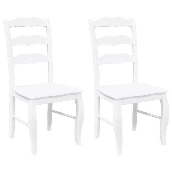 Eetkamerstoelen Wit 2st | Retour Deal | 63% Korting, Huis en Inrichting, Stoelen, Wit, Twee, Gebruikt, Hout, Verzenden