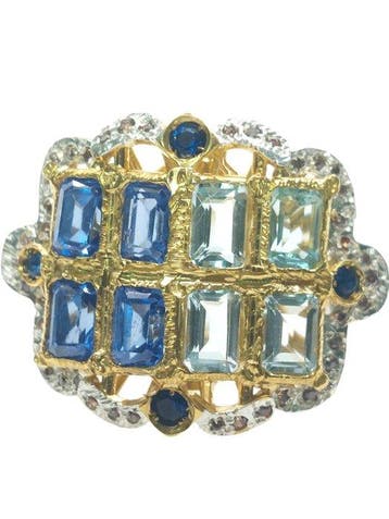 Zonder minimumprijs - Ring - 9 kt. Zilver, Geel goud, Nieuw