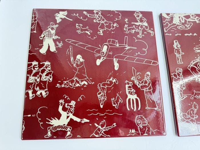 2 Plaques émaillées - pages de garde album - version bordeau, Livres, BD
