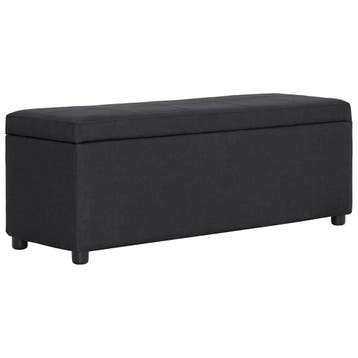 vidaXL Bankje met opbergvak 116 cm polyester zwart, Verzenden