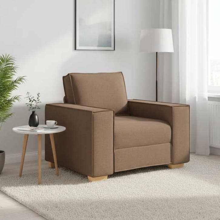 vidaXL Sofa Stoel Bruin 60 cm Stof, Huis en Inrichting, Zetels | Zetels, Nieuw, Verzenden