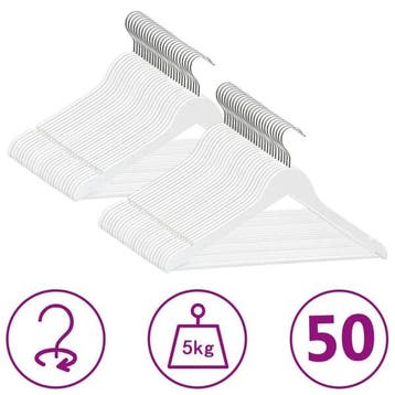 50 Kledinghangers wit | Retour Deal | 46% korting, Verzenden