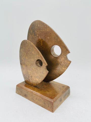 Figuur - Een vintage beeldje van twee vissen - 16,8 cm -