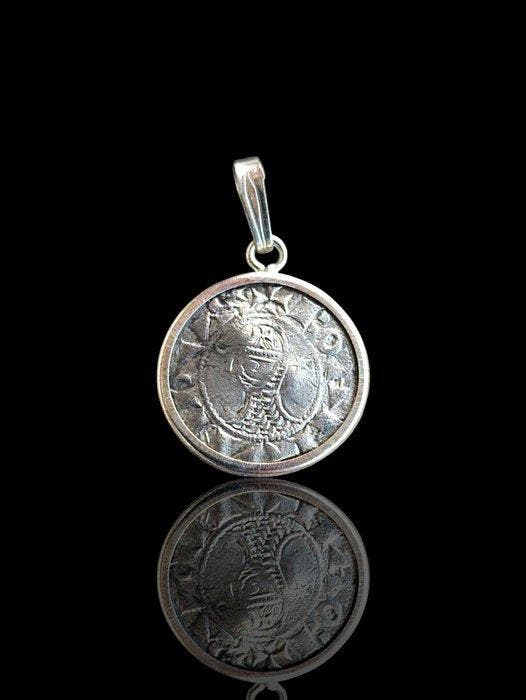 Middeleeuwen, kruisvaardersperiode Zilver Munthanger -, Bijoux, Sacs & Beauté, Bijoux anciens