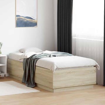 vidaXL Bed Frame met LED Sonoma Eiken 80 x 200 cm Bewerkt, Verzenden