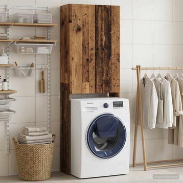 vidaXL Toiletkast BREDA Oud hout 66 x 25,5 x 190 cm Bewerkt, Verzenden, Nieuw