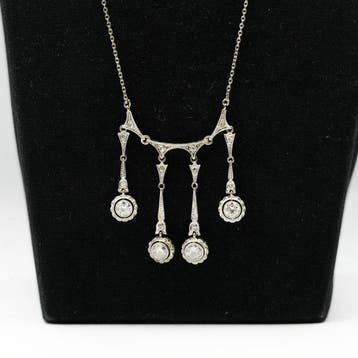 Halsketting - 14 karaat Witgoud, Zilver