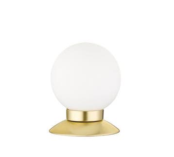 Trio PRINCESS tafellamp | LED | messing mat met wit | Ø 10 c, Verzenden, Nieuw