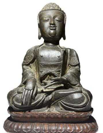 Large Chinese Bronze Seated Buddha Attributed to the Ming