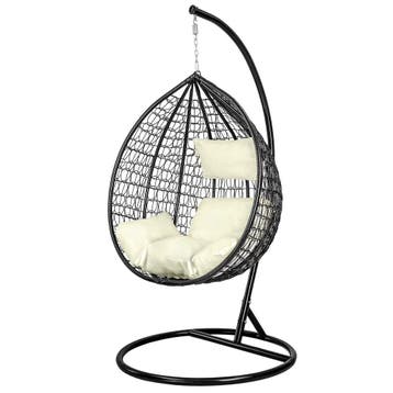 Zwarte Hangstoel 125kg: Retour deal, weg is weg, Jardin & Terrasse, Verzenden
