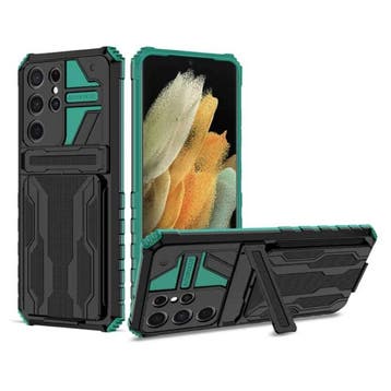 Samsung Galaxy A12 - Armor Card Slot Hoesje met Kickstand -, Verzenden
