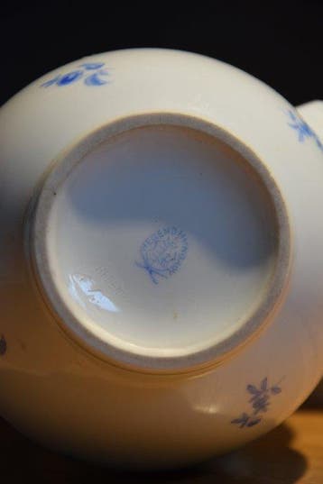 Herend - Koffiepot - Porselein - Blauwe bloemendessin, Antiek en Kunst