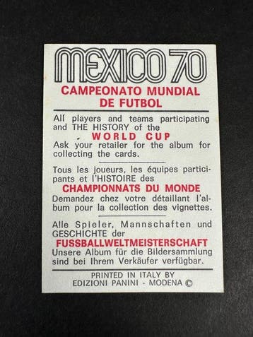 1970 Panini World Cup Mexico 70 - Brasil: Pelé - 1 Card -, Nieuw