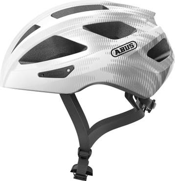 Fietshelm ABUS MACATOR white silver M 52-58 cm - wit -, Vélos & Vélomoteurs, Accessoires vélo | Casques de vélo, Verzenden
