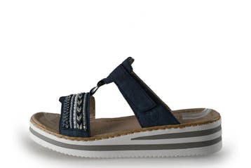 Rieker Slippers in maat 38 Blauw, Kleding | Dames, Schoenen, Slippers, Gedragen, Rieker, Verzenden