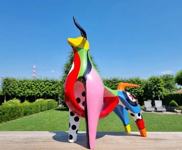 Figurine - Beeldje - Pop art Bull - Glasvezel - Résine,