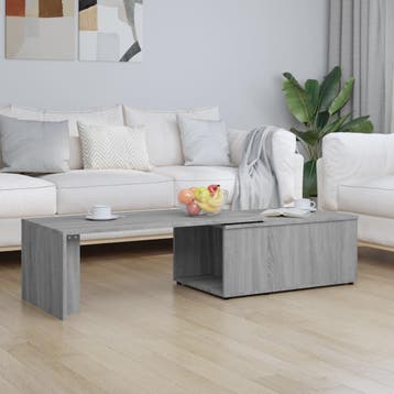 vidaXL Salontafel 150x50x35 cm bewerkt hout grijs, Verzenden