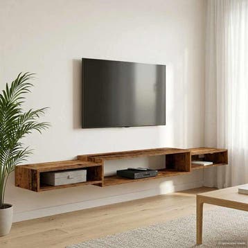 vidaXL Wand gemonteerd TV Kast Muurmontage Oud hout 220 x 28, Verzenden
