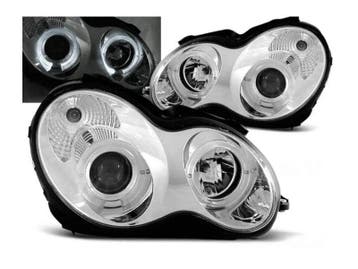 Angel Eyes koplampen Chrome geschikt voor Mercedes W203, Verzenden