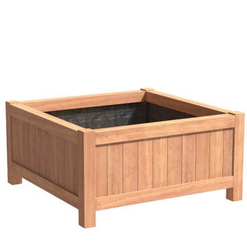 Hardhouten plantenbak Valencia 120x120x60cm - Met bodem, Tuin en Terras, Bloembakken en Plantenbakken, 100 cm of meer, Vierkant