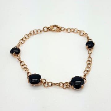 Pomellato - Bracelet - Capri - 18 carats Or rose Onyx -, Handtassen en Accessoires